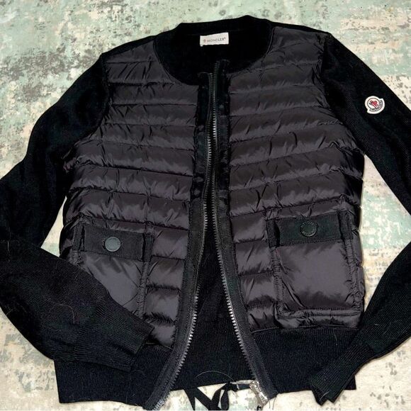 Moncler Jackets & Blazers - Moncler women’s Black down and knit mix jacket